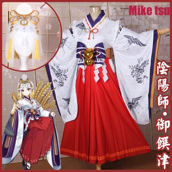 Anime! Onmyoji Mike tsu Înainte de Trezirea Nou Shikigami Vrăjitoare Rochie de Orez Dumnezeu Kimono Frumoasă Uniformă Cosplay Costum Transport Gratuit