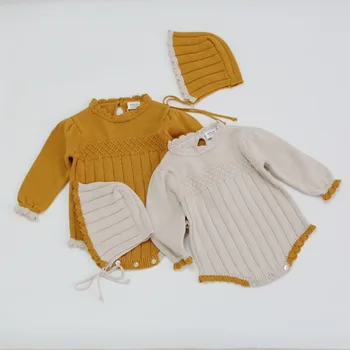Primăvara Copil Din Bumbac Moale Tricotat Nurca Lână Salopetă Haine Sac Fart Fetita Romper De Crăciun, Haine Nou-Născuți Haine Pentru Copii