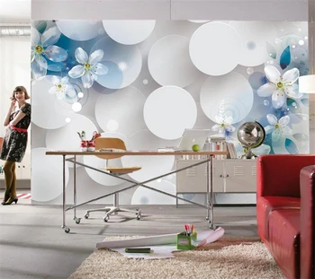 Tapet personalizat albastru 3D flori murală camera de zi dormitor restaurant fundal decorare perete pictura gazete de perete decor acasă