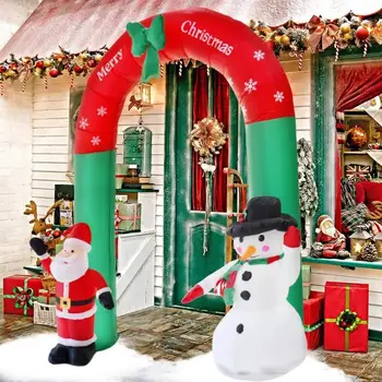 2.4 M Decor De Crăciun Gonflabil Arc Moș Crăciun, Om De Zăpadă În Aer Liber, Ornamente De Crăciun, De Anul Nou 2023 Petrecere Casa Curte Gradina Decor