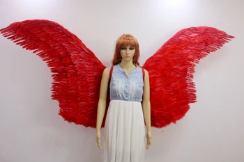 Red nou stil aripi de înger recuzită catwalk show recuzită festivalul Pană de Înger aripi Fereastra de recuzită lenjerie catwalk