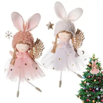 Fete Agățat Ornamente 2 buc Ornamente de Crăciun Fată Figurine Decorative Papusa Pandantive Înger Favoruri de Partid Interior Acasă