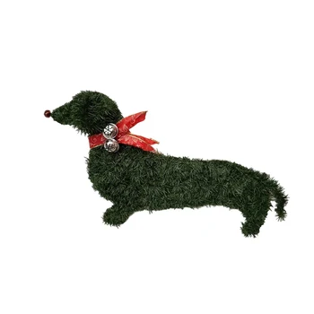 Xmas Animale, Câine, Cocoș Coroană de flori Artificiale lucrate Manual Frunze Ghirlanda pentru Acasă în aer liber, Grădină, Usa
