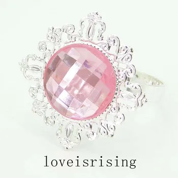 50pcs/lot de culoare roz Bijuterie Acrilice Diamante Inele pentru Șervețele Folie Șervet Titularul Banchet de Nuntă Masa Decor Decor Acasă