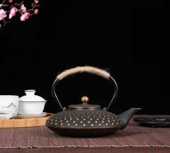 800ML Fonta Ceainic stil Japonez Fierbător de apă de Fierbere Sanatate Frumusete Fontă Oală Apă Clocotită Retro Set de Ceai