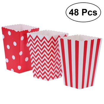 48pcs Popcorn Cutie Hârtie Popcorn Cutii Pungi de Popcorn Cutie Favoruri de Partid Consumabile Decorative Cină de Ziua de naștere Pentru Copil de Dus