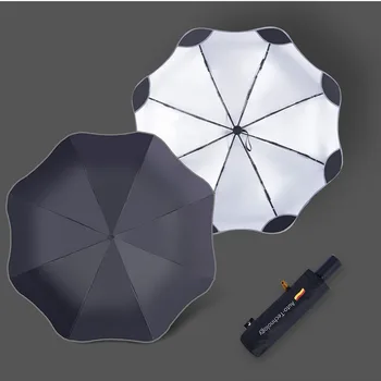 Anti-UV Complet Automat de Afaceri Umbrela 3 Pliante Masculin Feminin Umbrelă de Soare, Umbrela de Ploaie Femei Windproof Umbrela de Lux Pentru Barbati