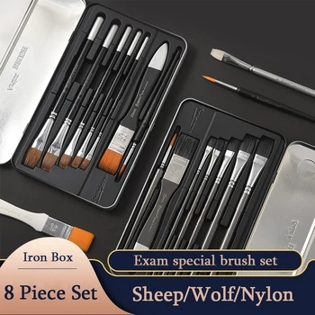 7pcs/cutie Pensule Set Pictura Arta Nailon Pensule pentru Acril Ulei, Acuarelă Artist Profesionist Pictura Kituri