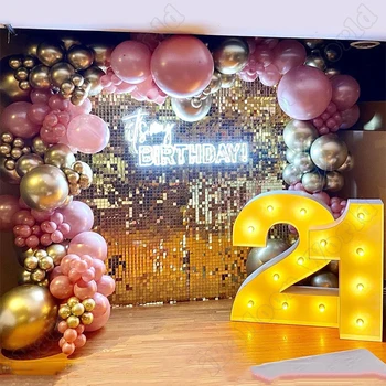 208pcs Retro Roz Balon Latex Arc Kit de Nunta, Petrecere de Aniversare Balonul de Aur Ghirlanda Eveniment de Masa Baby shower Decor