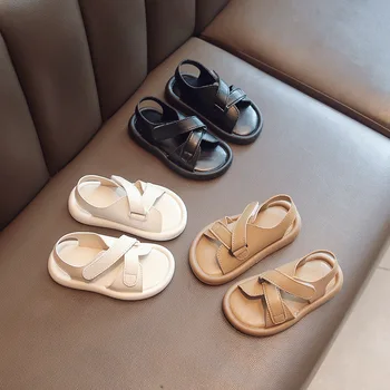 Sandale pentru copii 2022 Copii Fete Si Baieti Pantofi de Vara coreean Casual Negru Pantofi de Plaja Moale cu Talpi de Lumină Sandale sport Teen