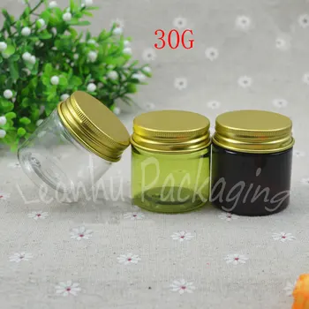 30G de Plastic Crema Borcan Cu Aur, Capac cu filet , 30CC Crema / Masca de Ambalaje de Sticlă , Gol Container Cosmetice ( 50 buc/Lot )