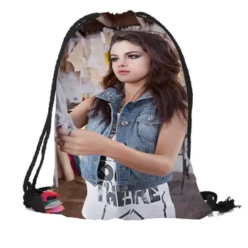 Personalizat Selena Gomez Rucsac Cordon Geanta de Călătorie Plaja Sac de Școală Multi-funcție Rucsac de Imprimare