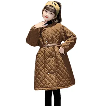 2022-coreean Toamna Iarna Fete Parka cu Tricotaje Tippet Cald Timp Îmbrăcăminte exterioară Strat 5-14 Ani Copii Adolescent Jacheta Windbraker