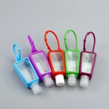 4buc 30ml Portabil Mini Reîncărcabile Sticla cu Silicon de Desene animate Drăguț Dezinfectant Capac Detașabil de Călătorie în condiții de Siguranță Gel de Sticle Goale