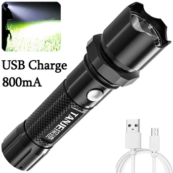 USB Reîncărcabilă Lanterna LED-uri Impermeabil Tactice Flash de Lumină multifuncțional Lumina de Lucru Ultra Mână Lampa pentru Camping Ciclism