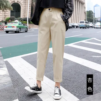 Bej Înaltă talie Pantaloni Casual Femei vrac Primavara Toamna anului 2021 Noi Femei coreene slim pantaloni Harem Nouă pantaloni 3XL