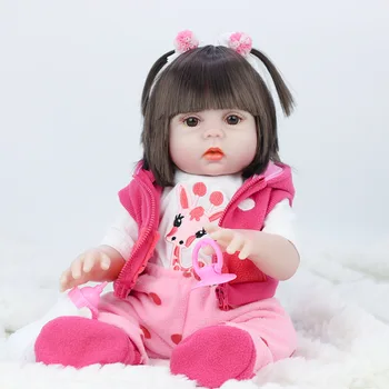 Renăscut Baby 53CM Corp Plin Silicon Moale Renăscut Copilul Plânge Baby Doll Poate de Baie și Urina Papusa Fata Ziua de nastere Cadou de Crăciun