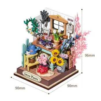 Garden Kituri de case papusa ,3D Decoratiuni din Lemn Mini pentru Ziua de nastere