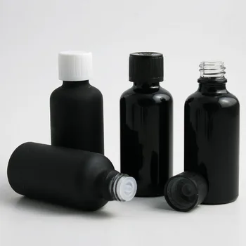 360 x 50ml Ulei Esențial de Călătorie Mată Netedă Negru Flacon de Sticlă Cu Capac de Plastic Pentru Lichid Reactiv Pipetă de Sticlă Cosmetice
