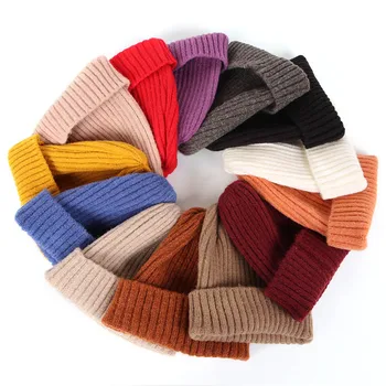 Noi Culori Bomboane Pălărie de Iarnă pentru Femei Tricotate Pălărie Moale Cald Pălărie la Modă Kpop Stil Wool Beanie Elegant All-meci Pălărie