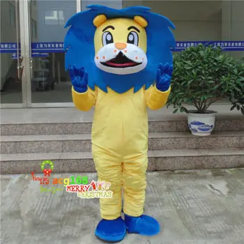 New Adult Cel Mai Bun De Vânzare Spuma Fantezie Blue Lion Desene Animate, Mascota Costum De Pluș Crăciun Rochie Fancy Mascota Costum De Halloween
