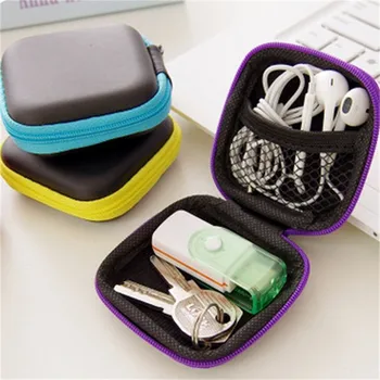 Portabil Mini Electronic Sac cu Fermoar Casti Cutie În ureche Căști Cazuri EVA Pătrat Căști Cască Carry Bag Digital