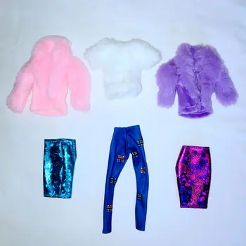 Kawaii Moda 6 Elemente /Lot in Miniatura Haine Papusa Rochie Mini Haina de Iarna Copii Jucarii Accesorii Pentru Barbie DIY Joc de Pansament
