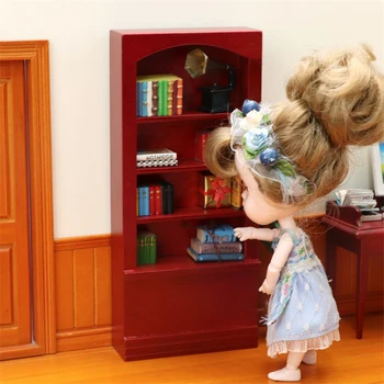 1:12 Casă De Păpuși În Miniatură Biblioteca Raft De Afișare Cabinet Cabinet De Stocare Model De Mobilier Ornament Decor Jucărie