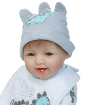 silicon renăscut baby bebes corp moale băiatul deschise ochii păpuși 55cm copii adevărată păpușă jucărie 22