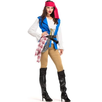 Autentic Deluxe Femei Scumpo Pirat Costum De Halloween Pentru Adulti Petrecere De Lux Cosplay Îmbrăcăminte