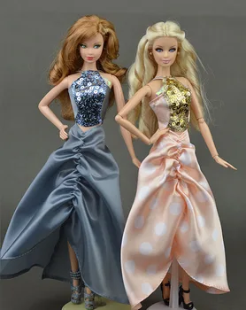 Papusa de moda Rochie Pentru Papusa Barbie Pur Manual de Partid de Pe Umăr Rochii Haine Pentru 1/6 BJD Păpuși cu Accesorii de Jucarie pentru Copii Cadouri